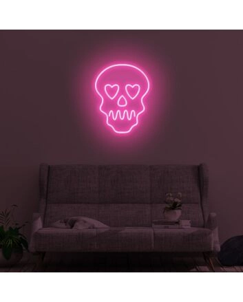 Skull With Hearts LED Neon Sign