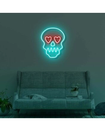 Skull With Hearts LED Neon Sign