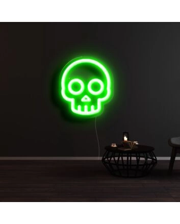 Cartoon Skull Head Neon Sign