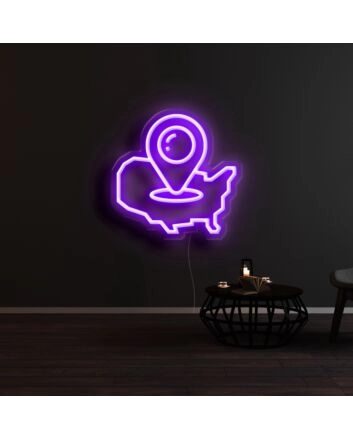 Mexico Map Pin Neon Sign