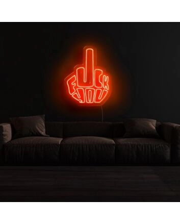 Middle Finger Fck You Neon Sign