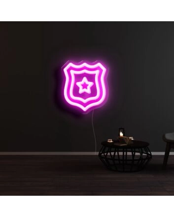 Sheild with Star Neon Sign