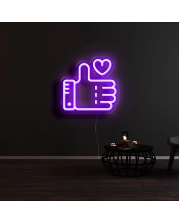 Thumbs Up Like Neon Sign