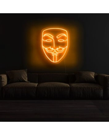 V for Vendetta Mask Neon Sign