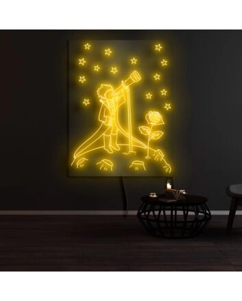 Little Prince With Telescope Neon Sign
