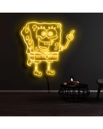 Spongebob Index Finger Neon Sign