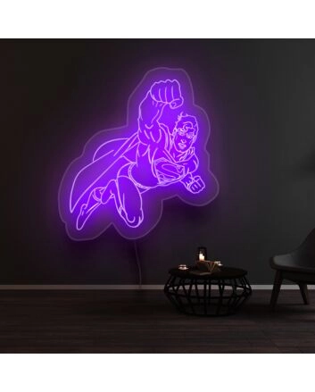 Superman Flying Neon Sign
