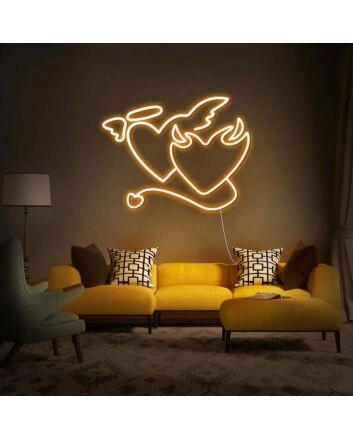 Devil Hearts Neon Sign
