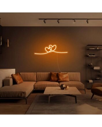 Double Heart Neon Sign