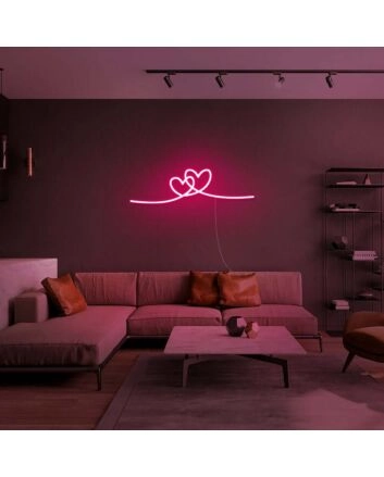 Double Heart Neon Sign