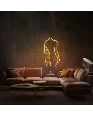 Female Figure Outline Neon Sign