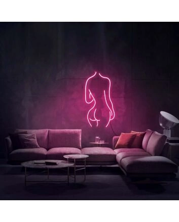 Female Figure Outline Neon Sign