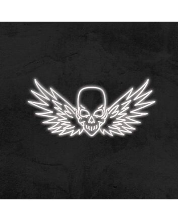 Flying Skull Neon Sign