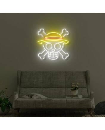 Skull with sun hat LED Neon Sign