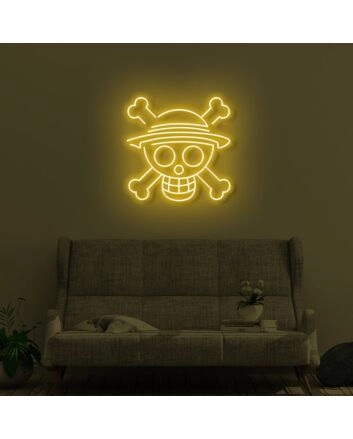 Skull with sun hat LED Neon Sign
