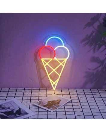 Ice Cream With 3 Balls Neon Sign