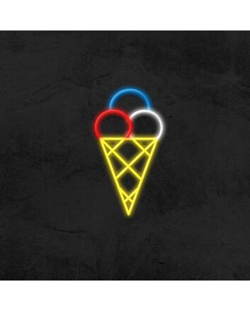 Ice Cream With 3 Balls Neon Sign
