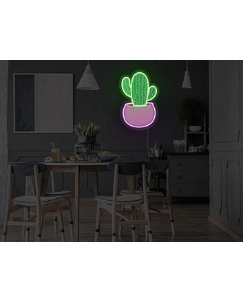 Potted Cactus Version 2 Neon Sign