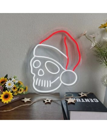 Santa Skull Neon Sign