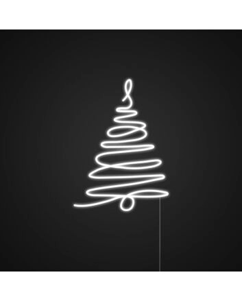 Christmas Tree Line Neon Sign