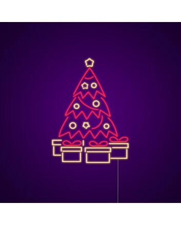 Christmas Tree Presents Neon Sign