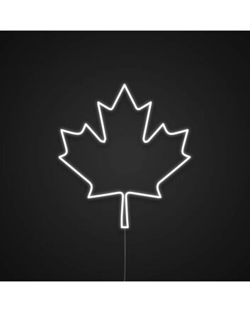 Maple Leaf Canada Day Neon Sign
