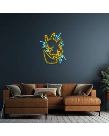 Pikachu No Face Neon Sign