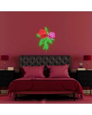 Rose Flower Mothers Day Neon Sign