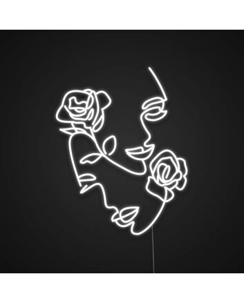 Woman Flower Mothers Day Neon Sign