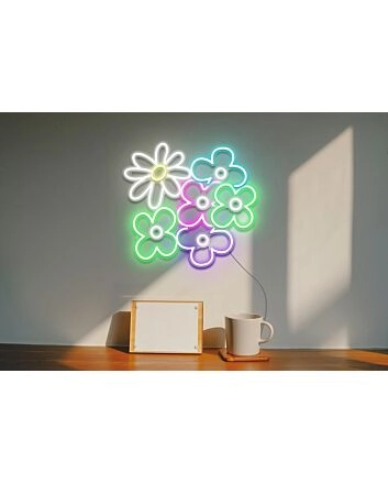 Daisy and Flowers Neon Sign