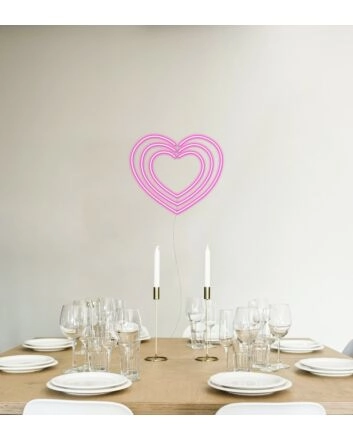 Triple Hearts Neon Sign