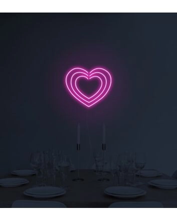 Triple Hearts Neon Sign