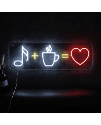 Coffee Music Love Neon Sign