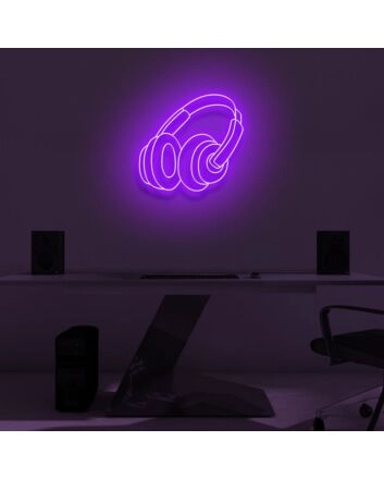 &quot;HEADPHONES&quot; LED Neon Sign
