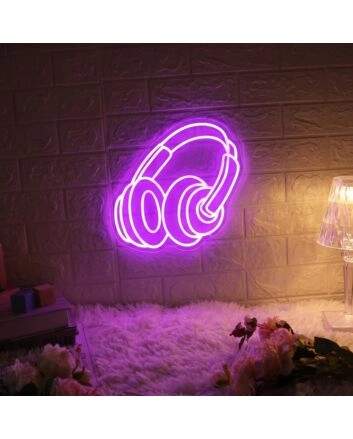 &quot;HEADPHONES&quot; LED Neon Sign