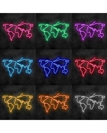 World Map Neon Sign