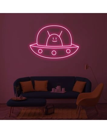 Alien Spaceship Neon Sign