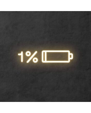 Low Battery: Recharge in Progress Bedroom Neon Sign
