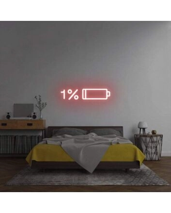 Low Battery: Recharge in Progress Bedroom Neon Sign