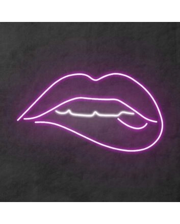 &#39;Lips Bite&#39; Neon Sign