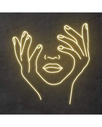 &#39;Holding Face&#39; Neon Sign