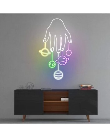 Cosmic Hand&#39; neon sign