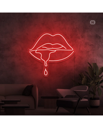 Biting Lip Neon Sign
