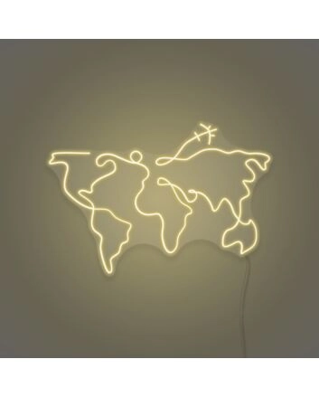 World map LED neon sign