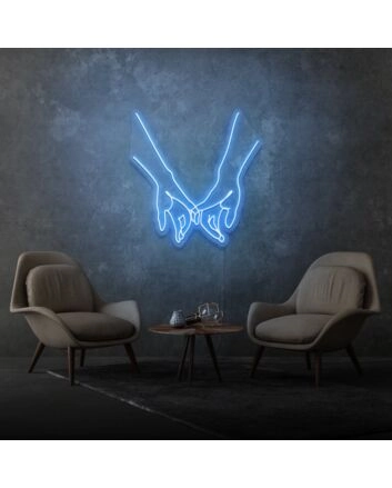 Intertwined Little Finger Aesthetic Neon Light