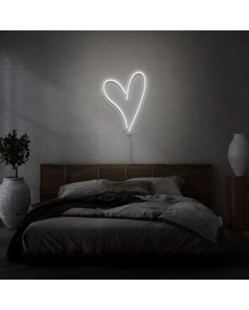 Neon heart light for room
