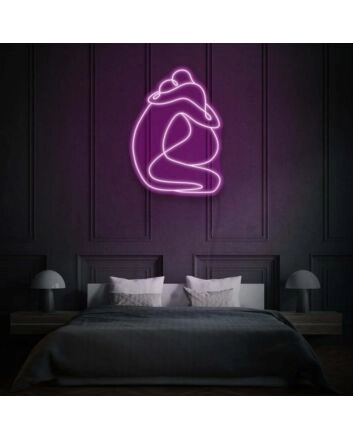 Minimalist Figures Hugging LED Neon Sign