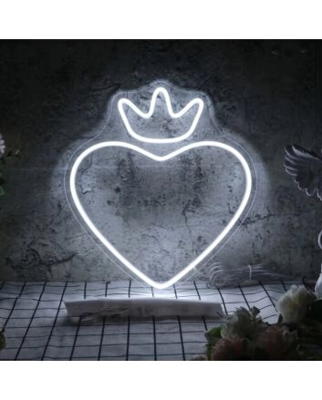 Heart with crown LED neon sign