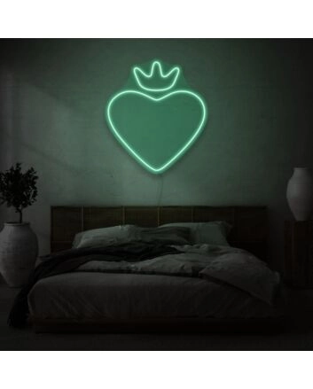 Heart with crown LED neon sign