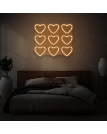 Nine Hearts LED Neon Sign
